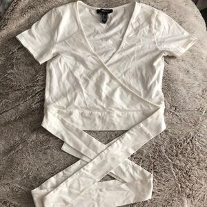 White wrap around top
